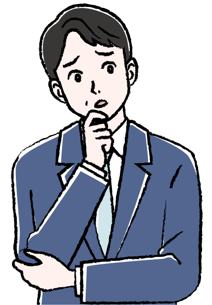 悩んでいる男性の絵