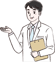 病院検索を案内する医師の絵