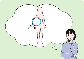 中学生のNF1患者さんの女性がNF1について知ることを想像しているイメージ