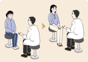 中学生のNF1患者さんの女性が成人になっても定期受診を受けているイメージ
