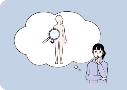 中学生のNF1患者さんの女性がNF1について知ることを想像しているシーン