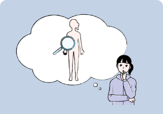 中学生のNF1患者さんの女性がNF1について知ることを想像しているシーン