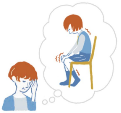 左膝を痛がる紗希さんの様子を想像して悩む明美さん