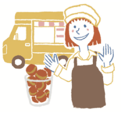 キッチンカーで販売員の仕事をする美咲さん
