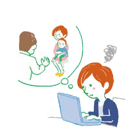 医師に不信感を持ち、自分でインターネットを使いNF1について調べる真由美さん