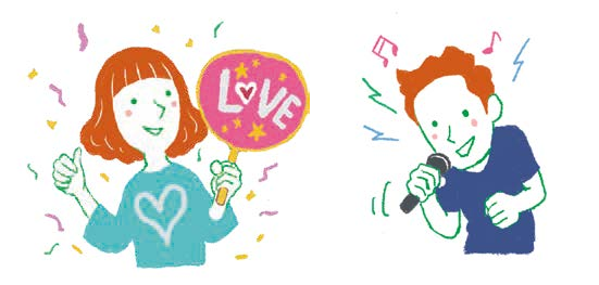 「推し活」を楽しむ茜さんと、カラオケを楽しむ亮さん