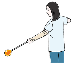 ガラス制作をする大河内愛美さんの絵