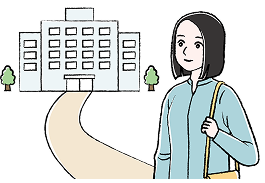 病院に向かう大河内愛美さんの絵